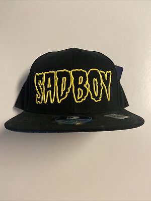 #ad SAD BOY snap back hat cap black yellow SADBOY