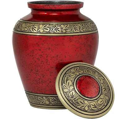 Cremation Urn for Human Ashes Elegant and Affordable Funeral Urn Red   $64.99
