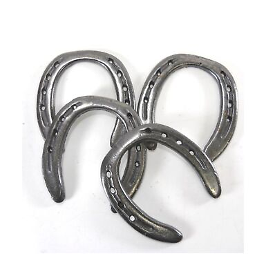 #ad 10 Pc New Old Look Cast Iron Horseshoes for Crafting Size 4