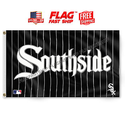 #ad Chicago White Sox SOUTHSIDE Flag 3x5 FT Man Cave Banner New Flags FREE Shipping