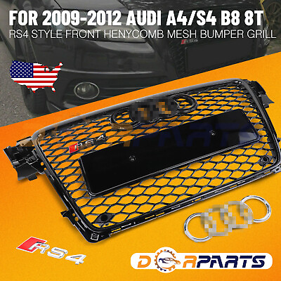 #ad Honeycomb Sport Mesh RS4 Style Hex Grille Grill fits for 09 12 Audi A4 S4 B8 8T