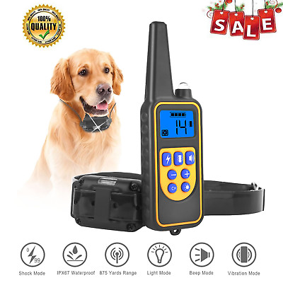 #ad Dog Training Shock Collar With Remote Electric For Large 875 Yard Pet Waterproof