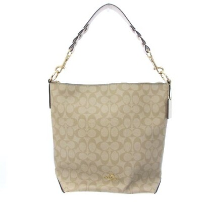 #ad Auth COACH Women bag Used Japan F31477 Signature 2Way Bag Shoulder Hand Pvc Lea