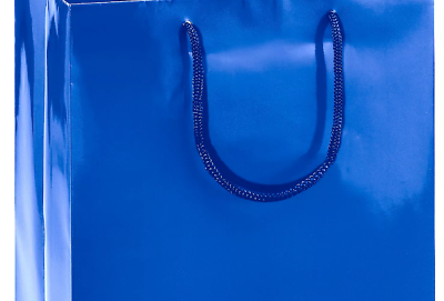 #ad High Glossy Blue Shopping Bag 10x5x3”