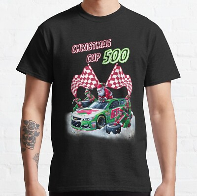 #ad Santa Claus Race Car Driver Classic T Shirt Size S 5XL
