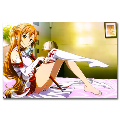 #ad Yuuki Asuna Anime Girl Poster Sword Art Online Manga Picture Wall Art Print