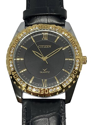 #ad Quartz Black Dial Leather Strap Wrist Watch for Men Stylish Watches
