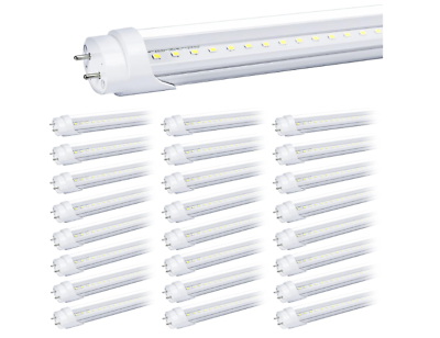 #ad 25 Pack T8 LED Bulbs 4 Foot Tube Shop Light 20W 5000K 2600LM Dual end Powered