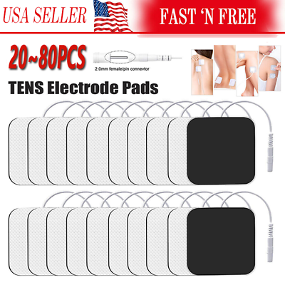 #ad 40 TENS Electrode Pads EMS Replacement Unit 7000 3000 2x2 Muscle Stimulator BULK