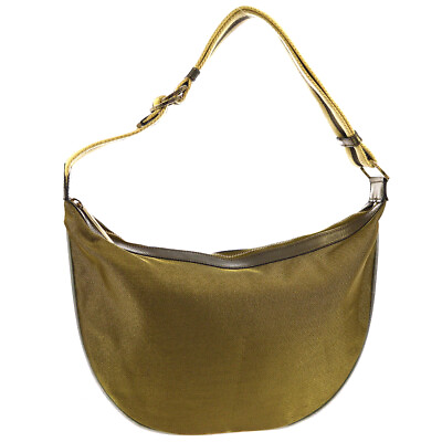 GUCCI Shoulder Bag Hobo Gold Mesh Nylon Leather Italy 001 4181 002118 01779 $278.40