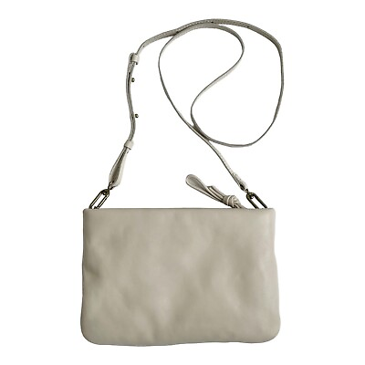 #ad Madewell Cream Leather The Puffer $110 Crossbody Bag