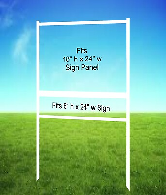 #ad Real Estate Yard Sign Metal Frame 18 x 24 Slide In 1 Rider White Pack of 1