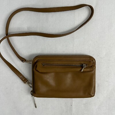 #ad Women#x27;s Faux Leather Crossbody Zip Around Bag Detachable Strap