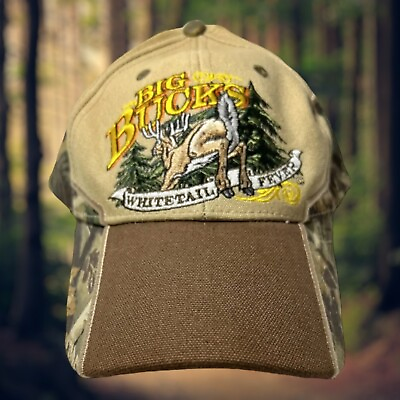 #ad Big Bucks Whitetail Fever Deer Outdoor Sportsman Hunt Brown And Camo Cap Hat