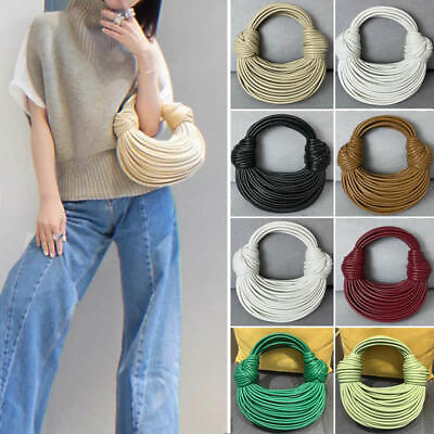 Tubular Microfiber Leather Double Knot Mini Small Tote Bag Purse Fashion Hobo $126.00