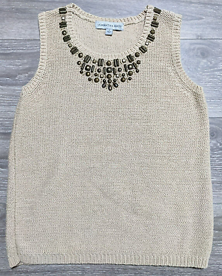 Samantha Grey Womens Small Studded Neckline Accent Sleeveless Knit Preowned