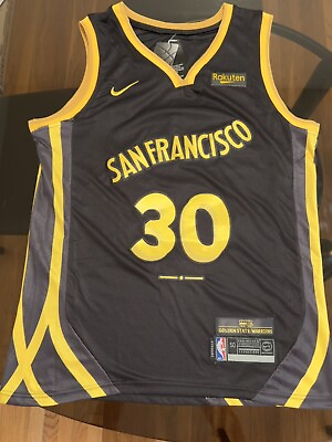 #ad NWT Curry Stephen Warriors Golden State Jersey City Edition Black
