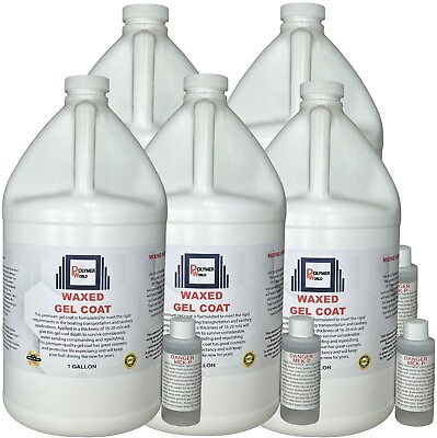#ad Polymer World White Gelcoat with Wax 5 Gal Marine Boats Cars RV Fiberglass Tubs