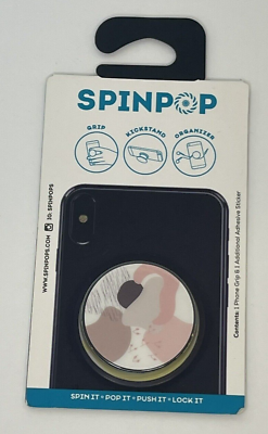 #ad Spinpop Phone Holder Grip Kickstand Organizer Pink Camo Spin Pop Push Lock