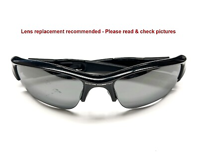 #ad Oakley 12 903 Flak Jacket Sunglasses Polished Black Iridium Polarized Blemish