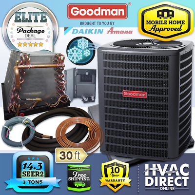 #ad 3 Ton 14.3 SEER2 Goodman Mobile Home AC Coil w Install Kit