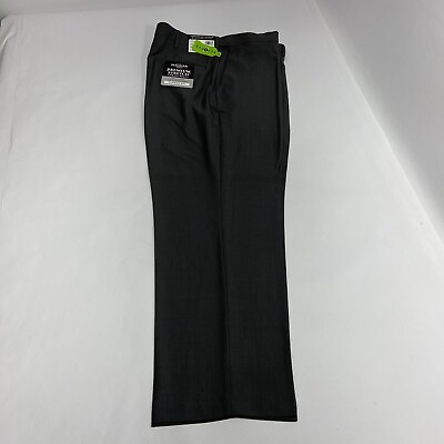 #ad Haggar H26 Men#x27;s 44x30 Premium Stretch Classic Fit Dress Pants Gray
