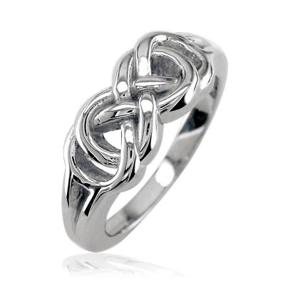 #ad Thick and Heavy Double Infinity Ring 7.5mm Wide in 14k White Gold
