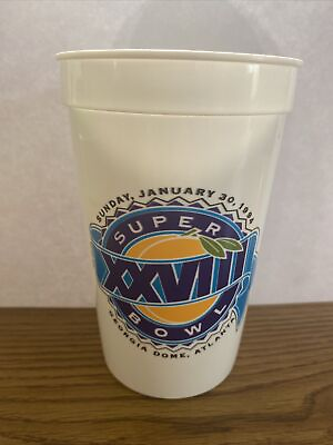 #ad Vintage 1994 Super Bowl XXVIII 28 NFL Stadium Plastic Cup Cowboys Bills 90s Coke