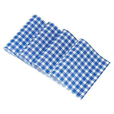 #ad 100 Pcs Wax Paper Sheets 12quot; x 7.5quot; Blue and White Checkered Food Paper Durab...