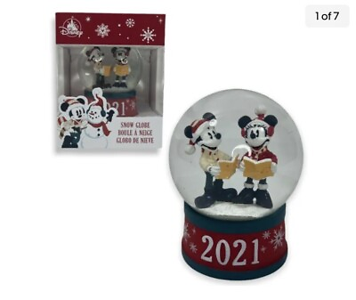 #ad Cute New in Box Disney Store Mickey and Minnie 2021 Snow Globe Christmas Holiday