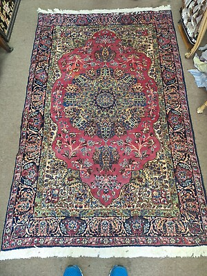 #ad Antique Hand Knotted Oriental Rug All Wool Woven Specially for Dilmaghani