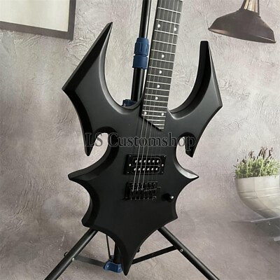 #ad Custom Matte Black Annihilator Electric Guitar Maple Neck Solid Tremolo Bridge