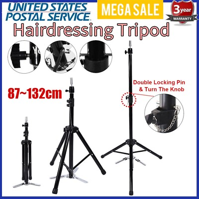 #ad Portable Tripod Stand for Hairdressing Training Head Hair Wigs Holder Salon Tool