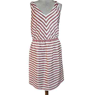 #ad Striped Sleeveless Knee Length Dress Size Medium