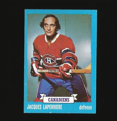 #ad 1973 74 Topps Hockey Card 137 Jacques Laperriere Montreal Canadiens 137