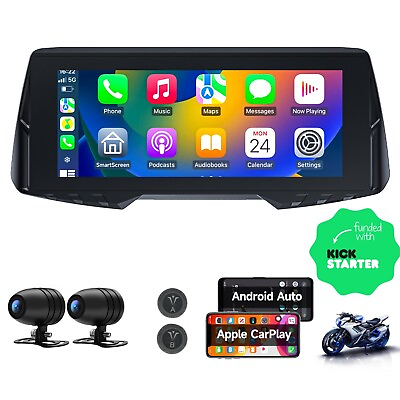 #ad CL876 6.86Inch Motorcycle Navigator Wireless CarPlay Android Auto Waterproof US