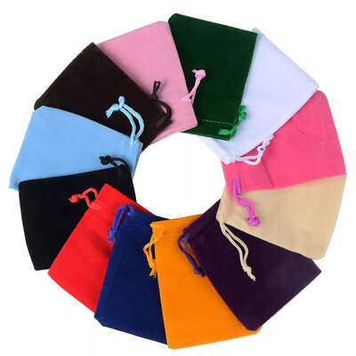 #ad Bulk Sale Velvet Drawstring Bags Velour Pouch Jewelry Baggie Wedding Gift Bag