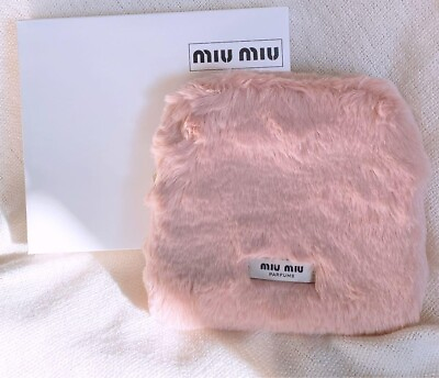 #ad Genuine Product MIU MIU Novelty Pouch Pink Fluffy Unused 20cm×22cm Very Rare