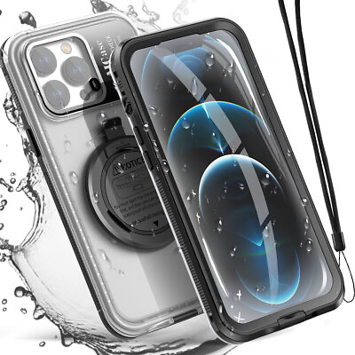 #ad For Apple iPhone 12 Pro Max Waterproof Case Shockproof Self Checking IP68 Cover