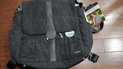#ad JJ Cole Backpack Diaper Bag with No Slip Grips and Multiple Pockets Black