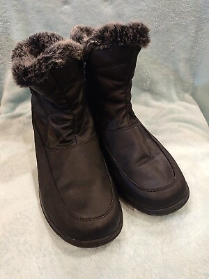 #ad Totes Boots Womans 9M Bunny Black Faux Fur Winter Cold Weather Boots