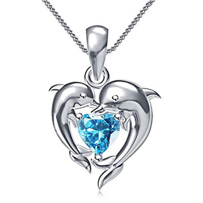 Cute Women 925 Silver Filled Necklaces Pendants Gifts Cubic Zirconia Jewelry C $2.59
