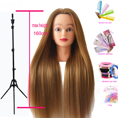 #ad Mannequin Doll Head With Synthetic Hair For Hairstyles Training Hairdressing