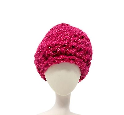#ad 12 Inch Doll Fashion Handmade Plum Color Hat Hand Knit Doll Accessories