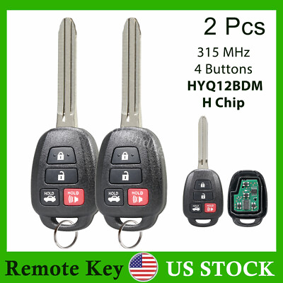 #ad 2 Replacement Key for 2014 2015 2016 2017 Toyota Corolla Keyless Entry Remote H
