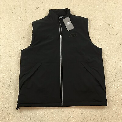 #ad New Balance Mens Large Tech Vest Full Zip Black New