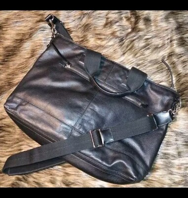 #ad Men Coach Messenger Black Leather Shoulder Crossbody Bag Tote Deal
