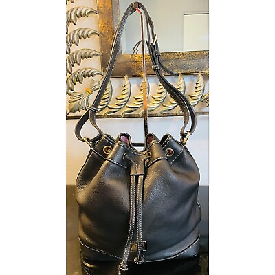 #ad #ad Dooney amp; Bourke Florentine Drawstring Bucket Bag Black Leather Large J1951851