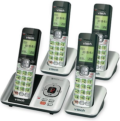#ad VTech DECT 6.0 Cordless Phone Answering System Caller ID Call Waiting 4 Handsets