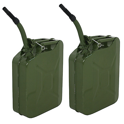 #ad 2X oline Jerry Can Army Army Backup Metal Steel Tank 5 Gallon 20L